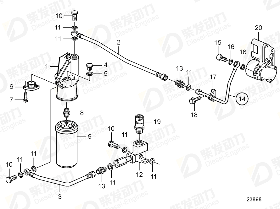 volvo penta Plug 20847158 Drawing